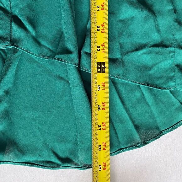 Papaya Women's Green Button Up Blouse with Peplum High Low Hem Size M - Picture 9 of 9